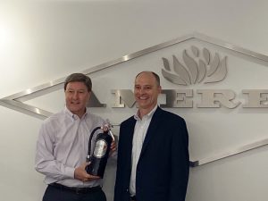 Guy Jones presenting Rep. Mike Rogers with 2021 Life Safety Advocate Award