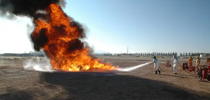 American Pacific Halotron fire equipment in action